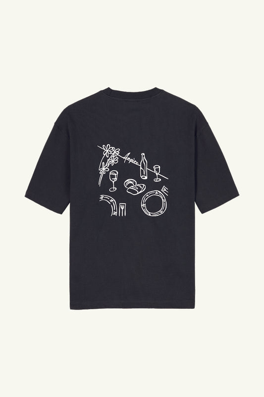 August Dry Jersey OE Tee in Pirate Black