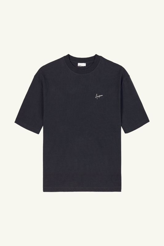 August Interlock Tee in Pirate Black
