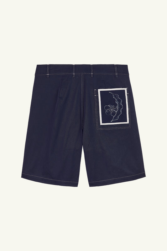 Erwin Garbadine Short in Dark Sapphire