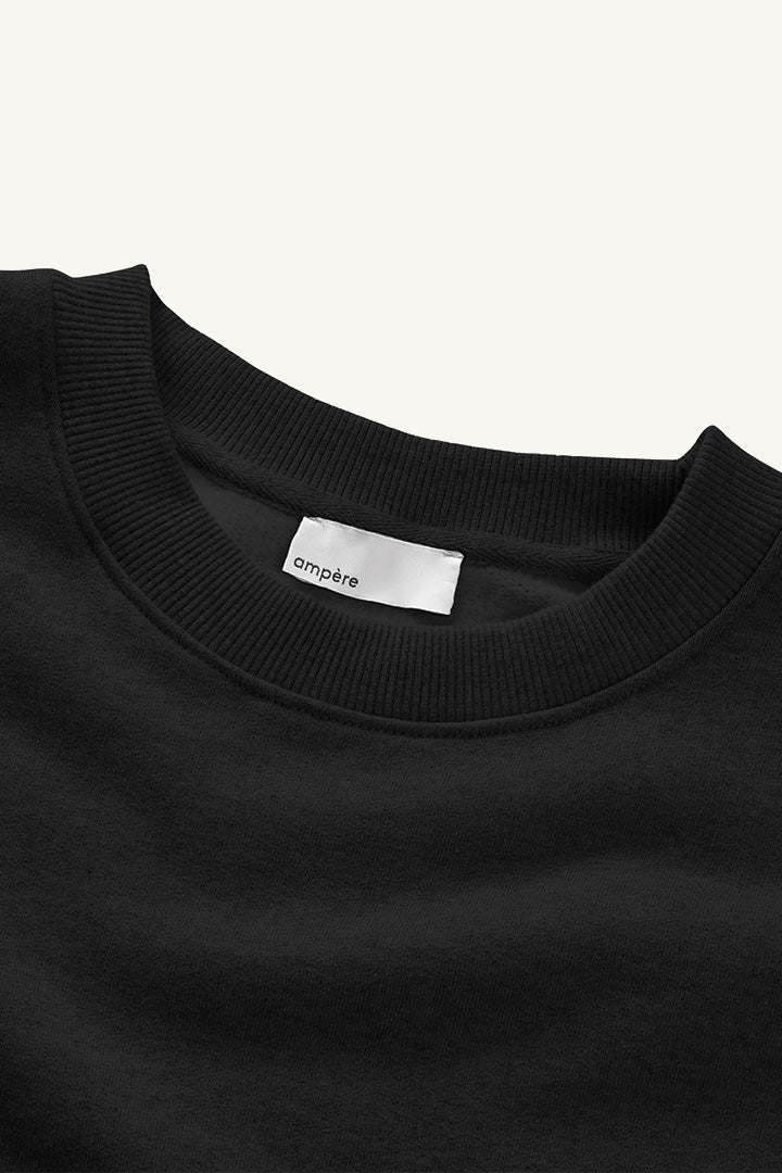Theo Loopback Fleece Sweatshirt in Pirate Black