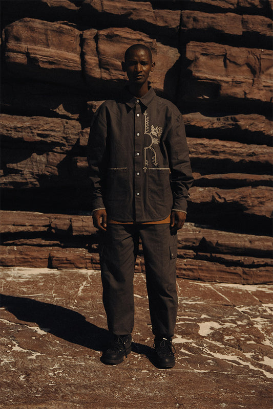 Willem Cotton Ripstop Cargo Pants in Anthracite