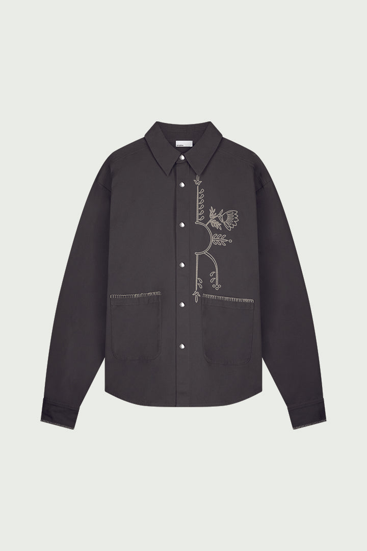 PRE ORDER: Martijn Cotton Ripstop Overshirt in Anthracite