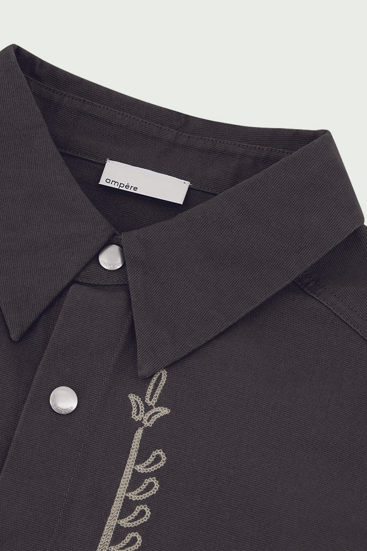 PRE ORDER: Martijn Cotton Ripstop Overshirt in Anthracite