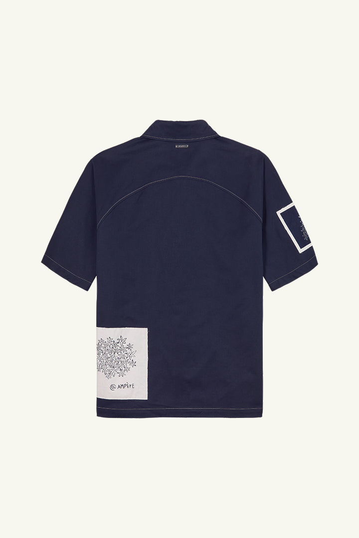 Ada Garbadine Short Sleeve Shirt in Dark Sapphire