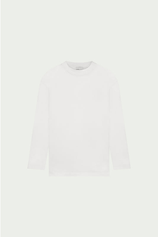 Ellen Interlock Long Sleeve Tee White