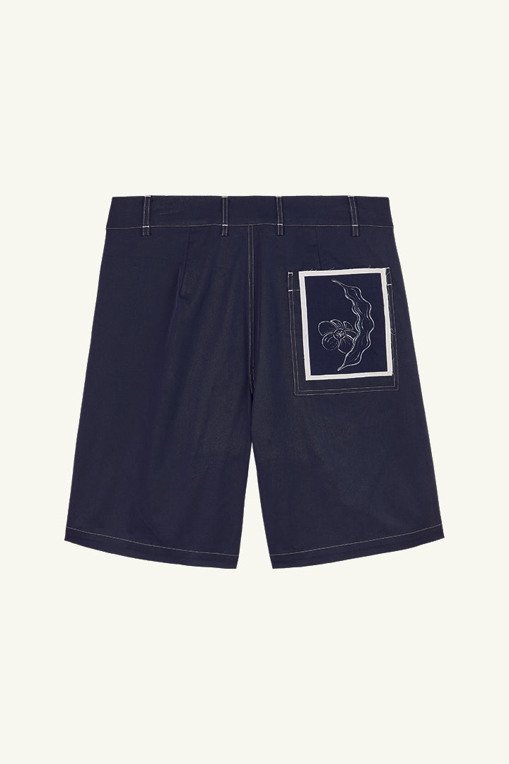 Erwin Garbadine Short in Dark Sapphire