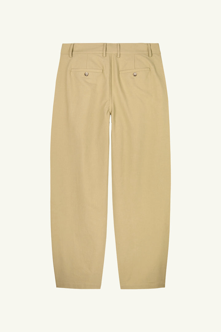 Noor Double Weave Balloon Trousers in Olive Grey