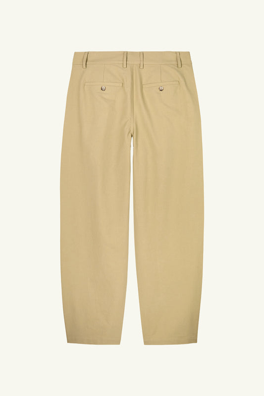 Noor Double Weave Balloon Trousers in Olive Grey