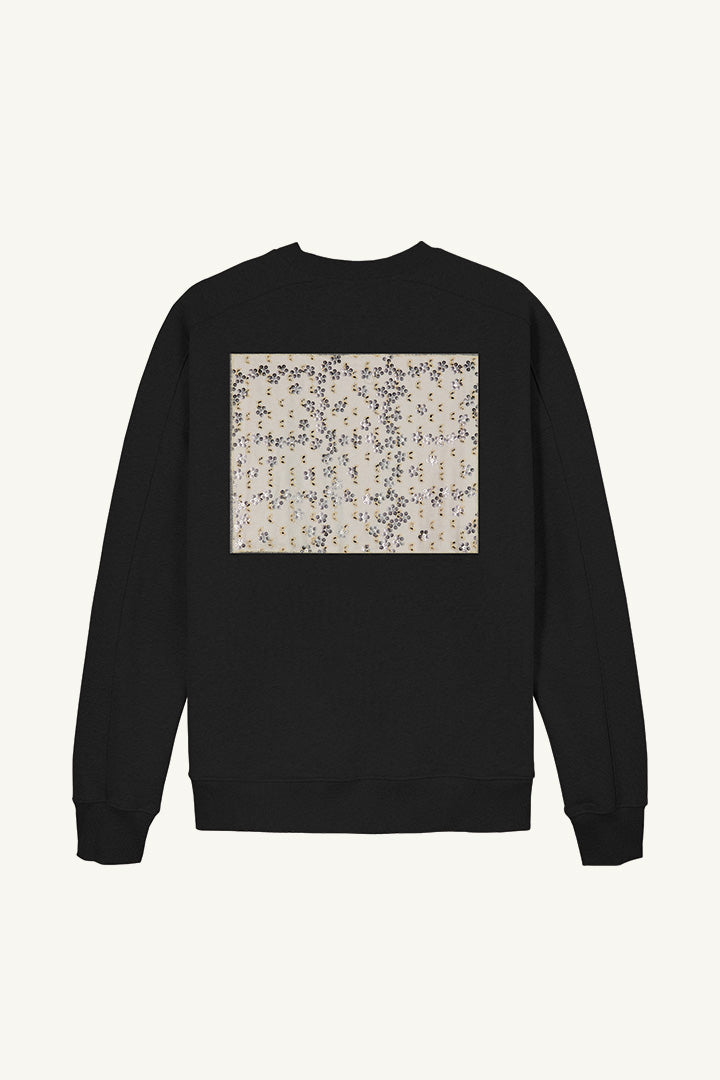 Theo Loopback Fleece Sweatshirt in Pirate Black