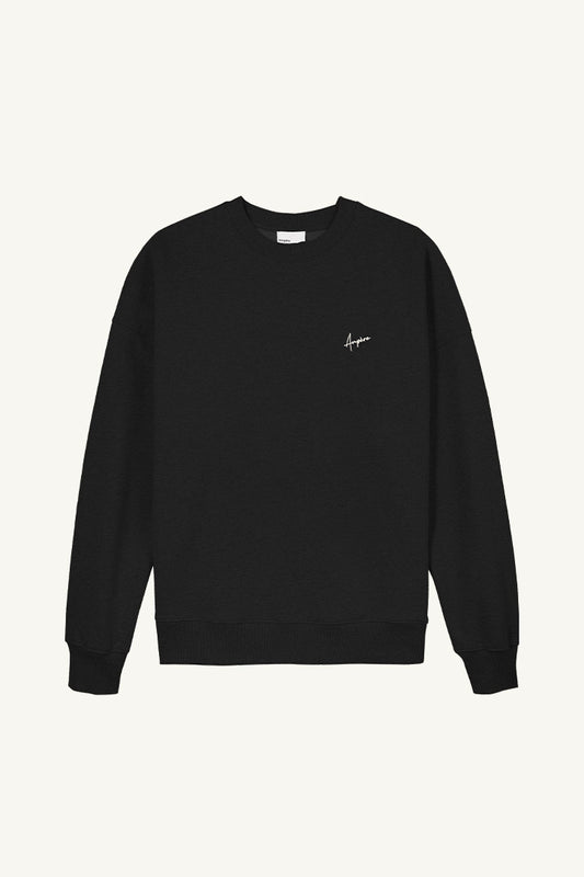 Theo Loopback Fleece Sweatshirt in Pirate Black